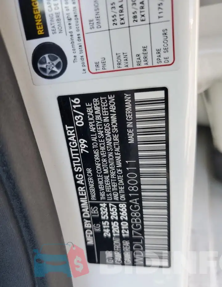 WDDLJ7GB8GA180011 Photo# 12