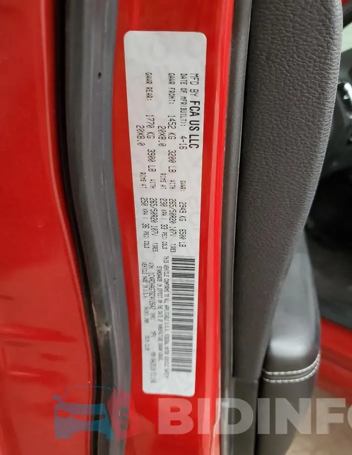 1C4RDHAG7GC412642 Photo# 13
