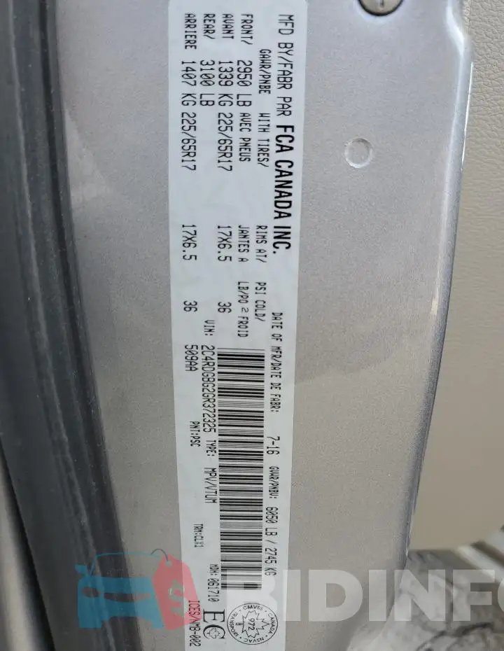 2C4RDGBG2GR372325 Photo# 13
