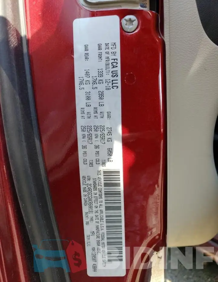 2C4RDGCGXKR600191 Photo# 13