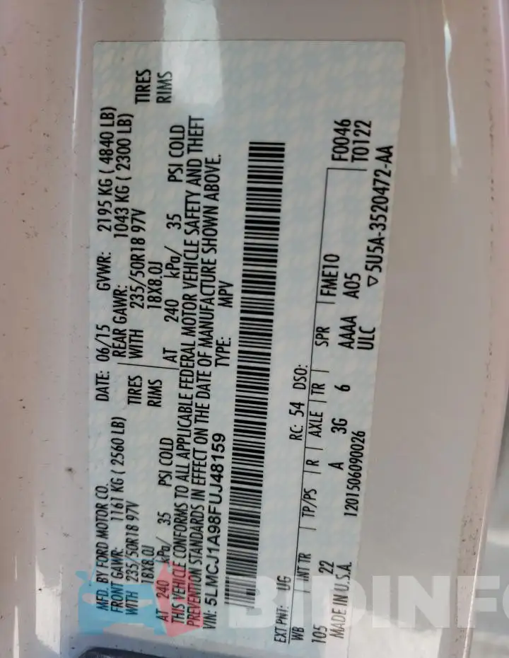5LMCJ1A98FUJ48159 Photo# 13