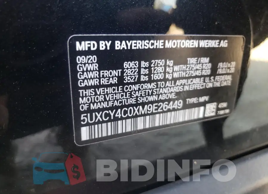 5UXCY4C0XM9E26449 Photo# 13