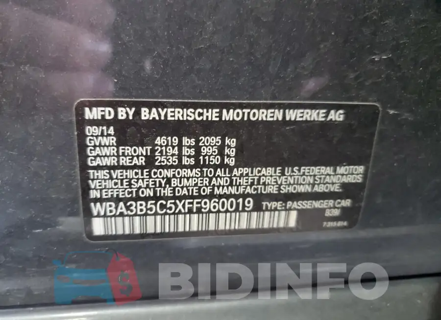 WBA3B5C5XFF960019 Photo# 12