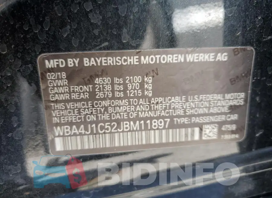 WBA4J1C52JBM11897 Photo# 12