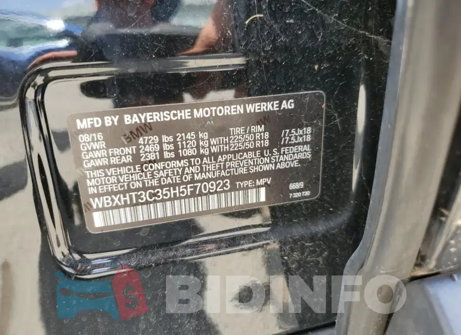 WBXHT3C35H5F70923 Photo# 13