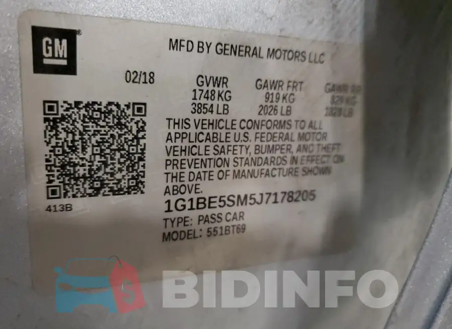 1G1BE5SM5J7178205 Photo# 12