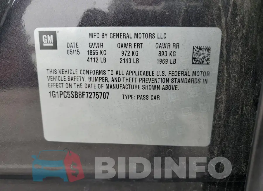 1G1PC5SB8F7275707 Photo# 13
