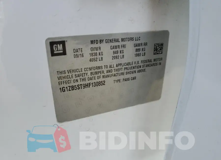 1G1ZB5ST9HF130852 Photo# 12