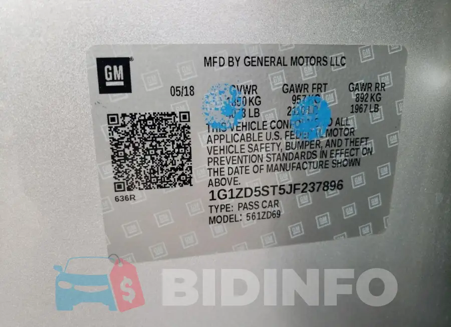 1G1ZD5ST5JF237896 Photo# 12