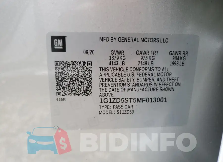 1G1ZD5ST5MF013001 Photo# 13