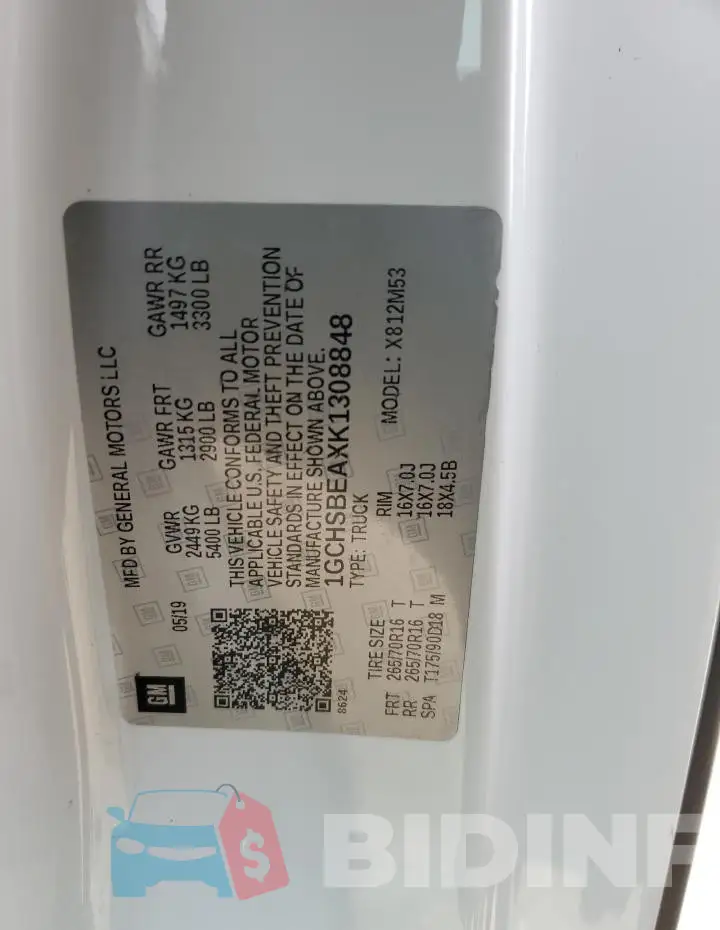 1GCHSBEAXK1308848 Photo# 12
