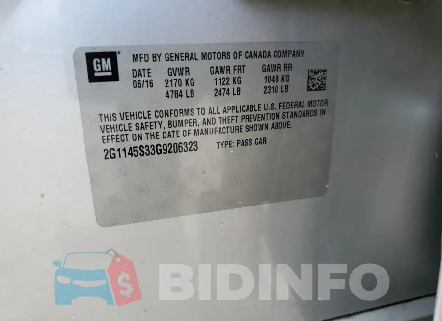 2G1145S33G9206323 Photo# 12
