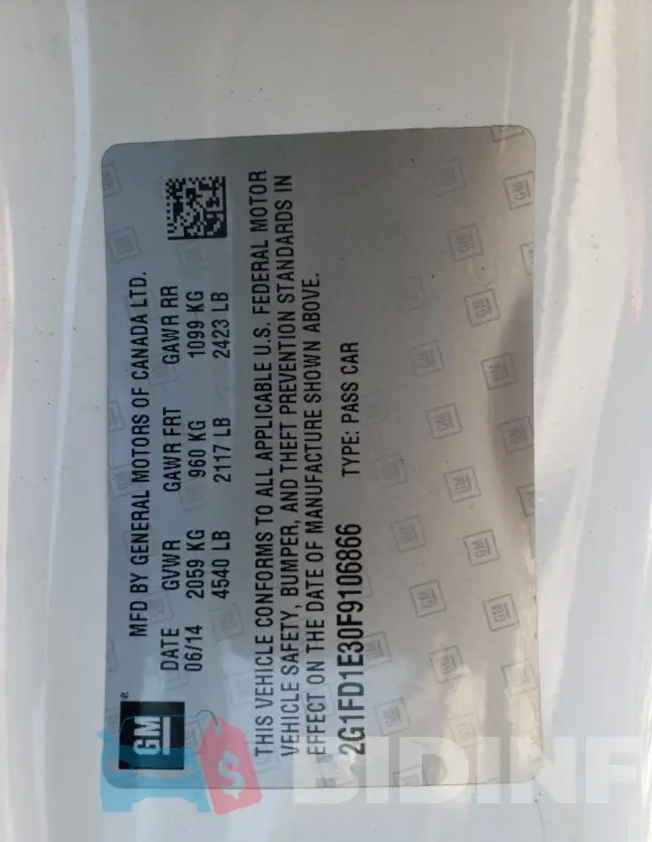 2G1FD1E30F9106866 Photo# 12