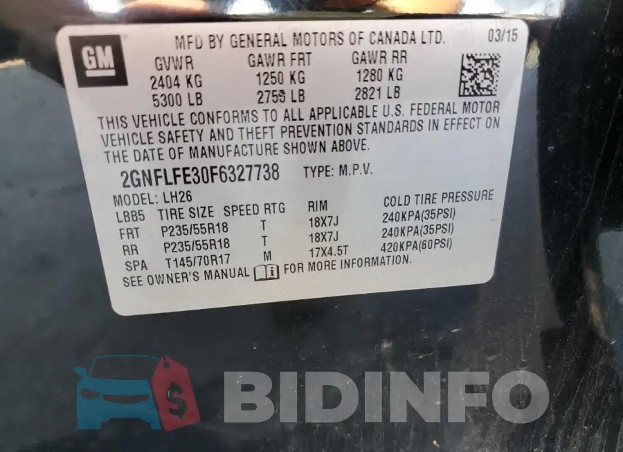 2GNFLFE30F6327738 Photo# 12