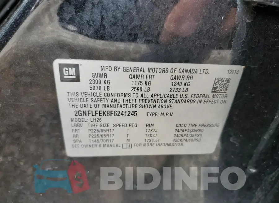 2GNFLFEK8F6241245 Photo# 12
