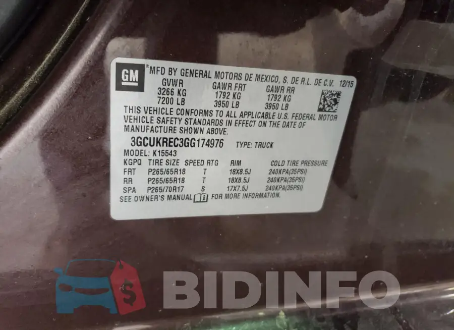 3GCUKREC3GG174976 Photo# 12
