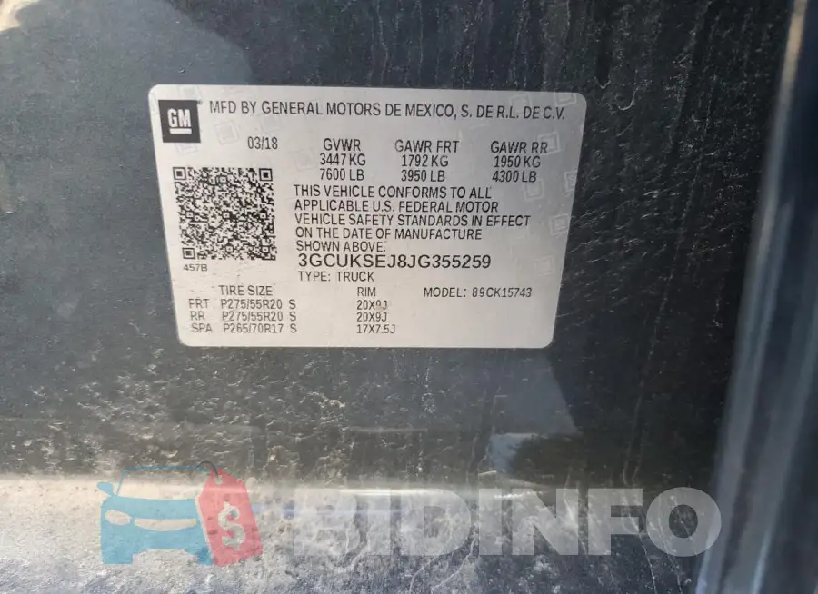 3GCUKSEJ8JG355259 Photo# 12
