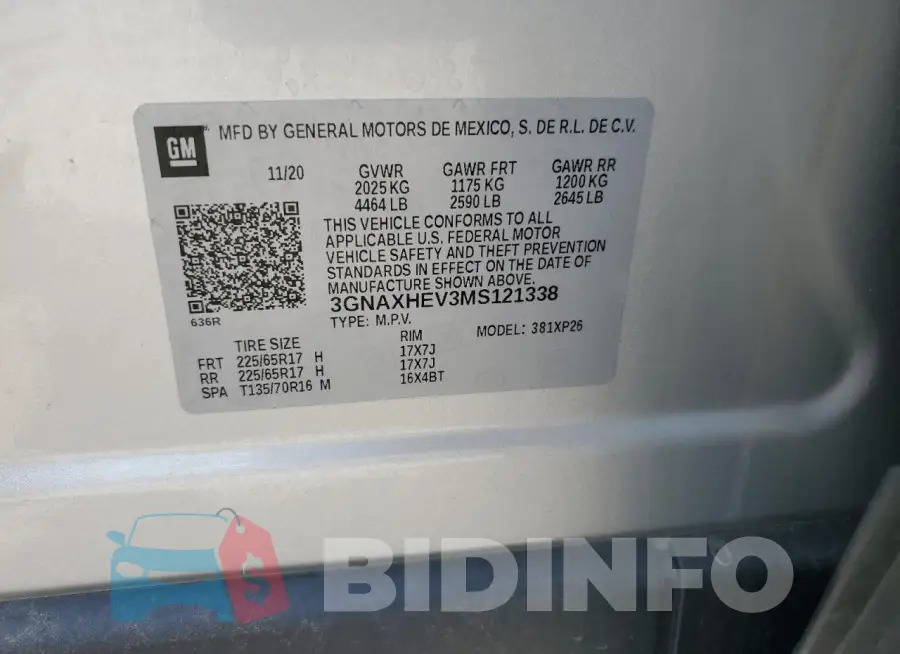 3GNAXHEV3MS121338 Photo# 12