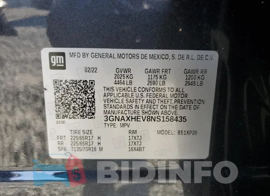 3GNAXHEV8NS158435 Photo# 13