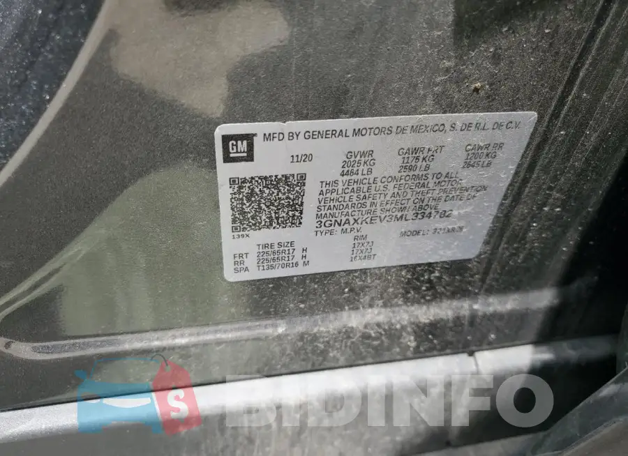 3GNAXKEV3ML334782 Photo# 13
