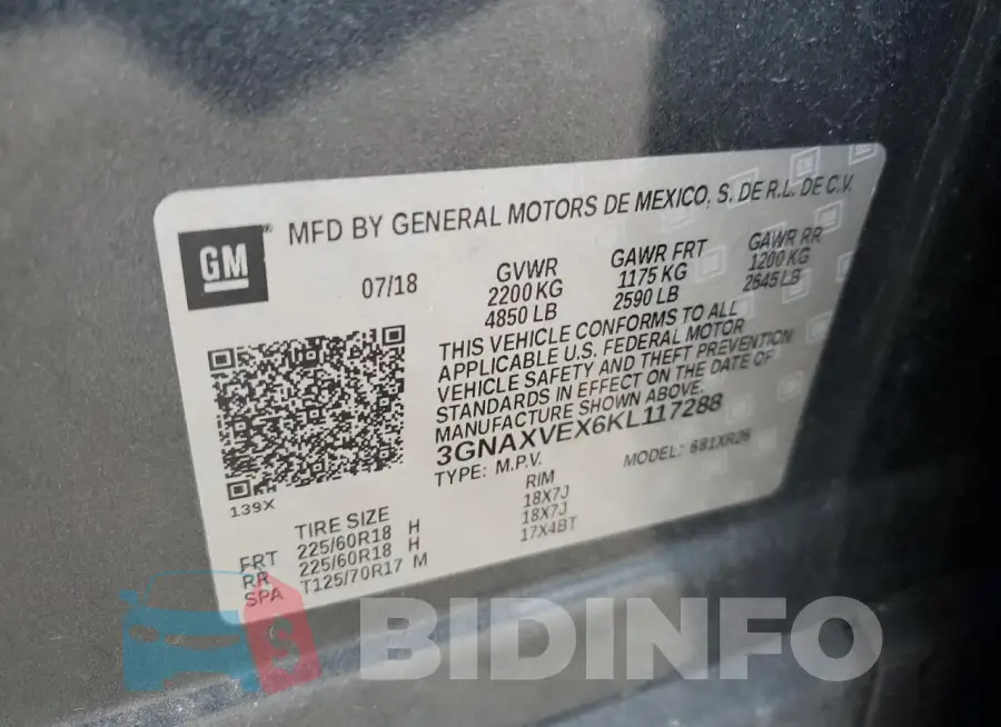 3GNAXVEX6KL117288 Photo# 13