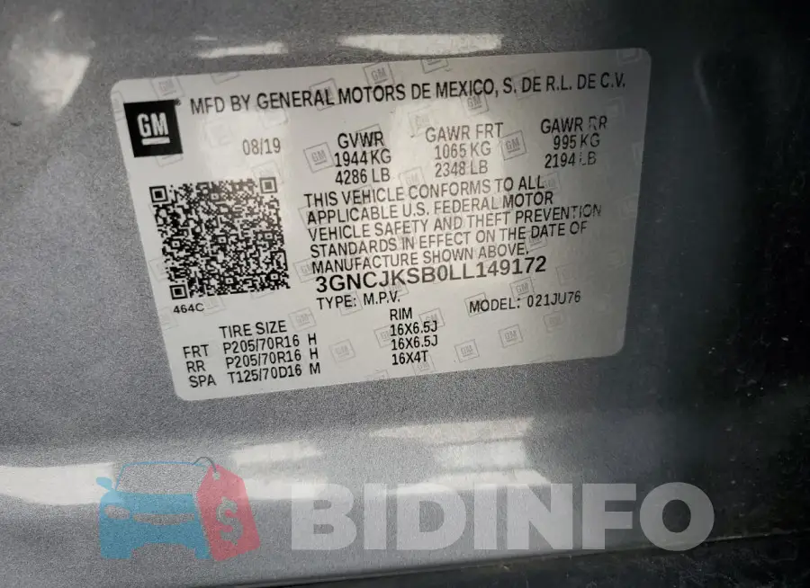 3GNCJKSB0LL149172 Photo# 12