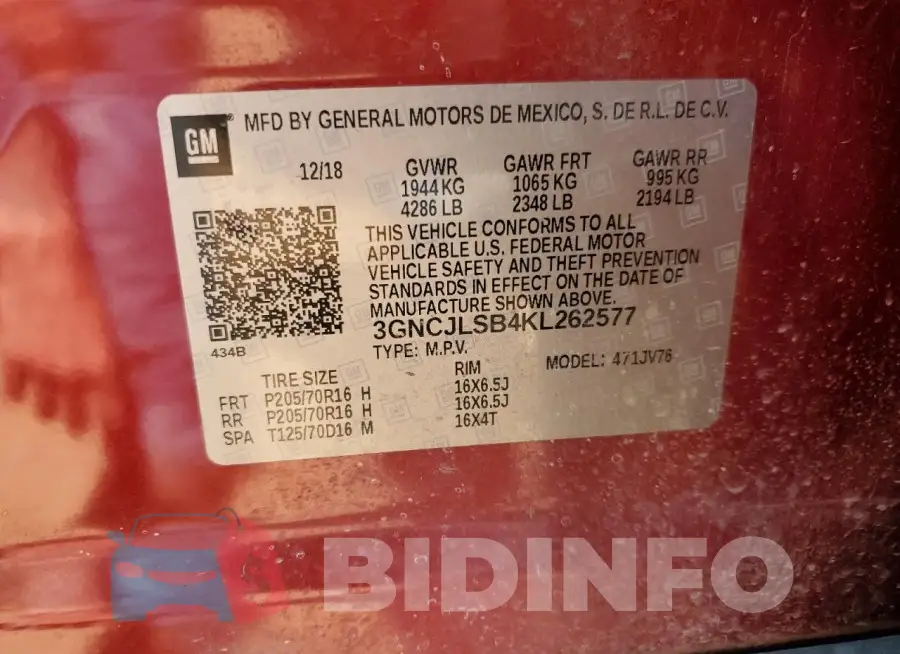 3GNCJLSB4KL262577 Photo# 12