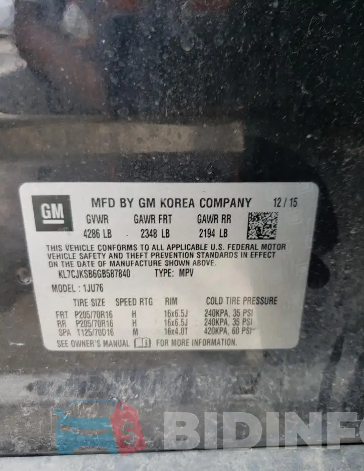 KL7CJKSB6GB587840 Photo# 13