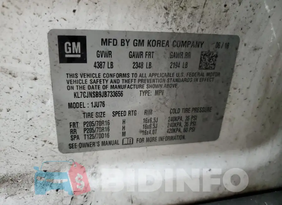 KL7CJNSB9JB733656 Photo# 13
