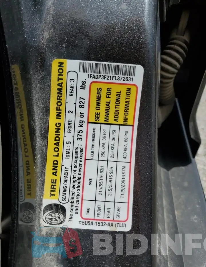 1FADP3F21FL372631 Photo# 13