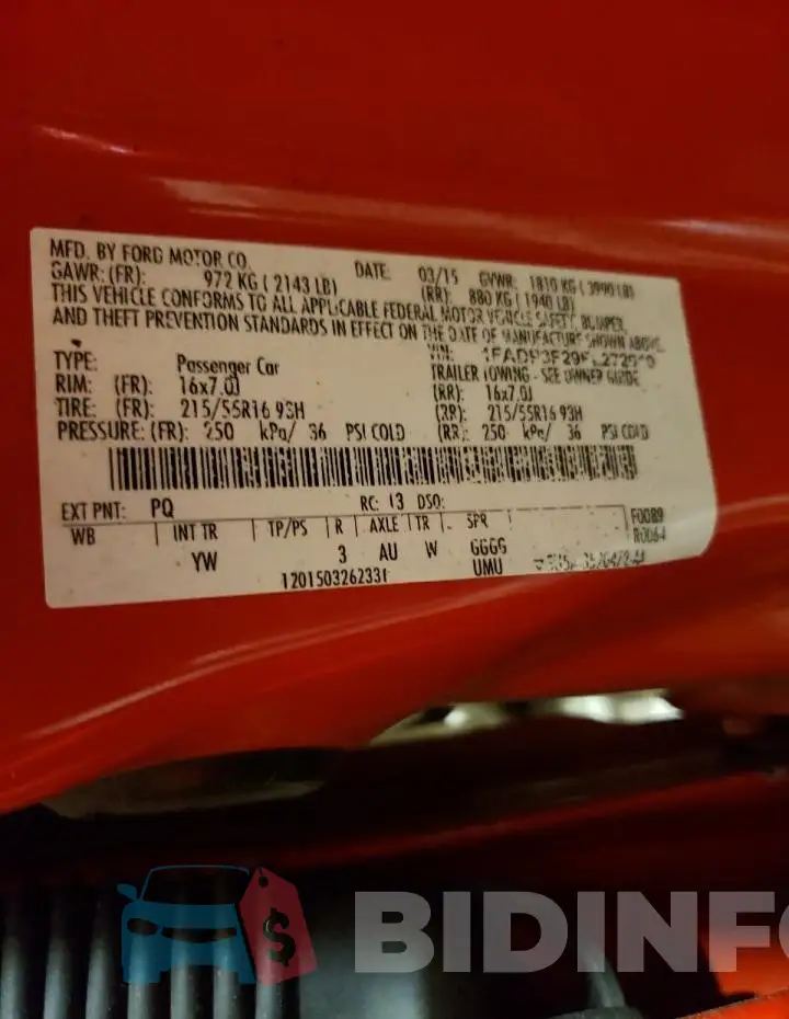 1FADP3F29FL272910 Photo# 12