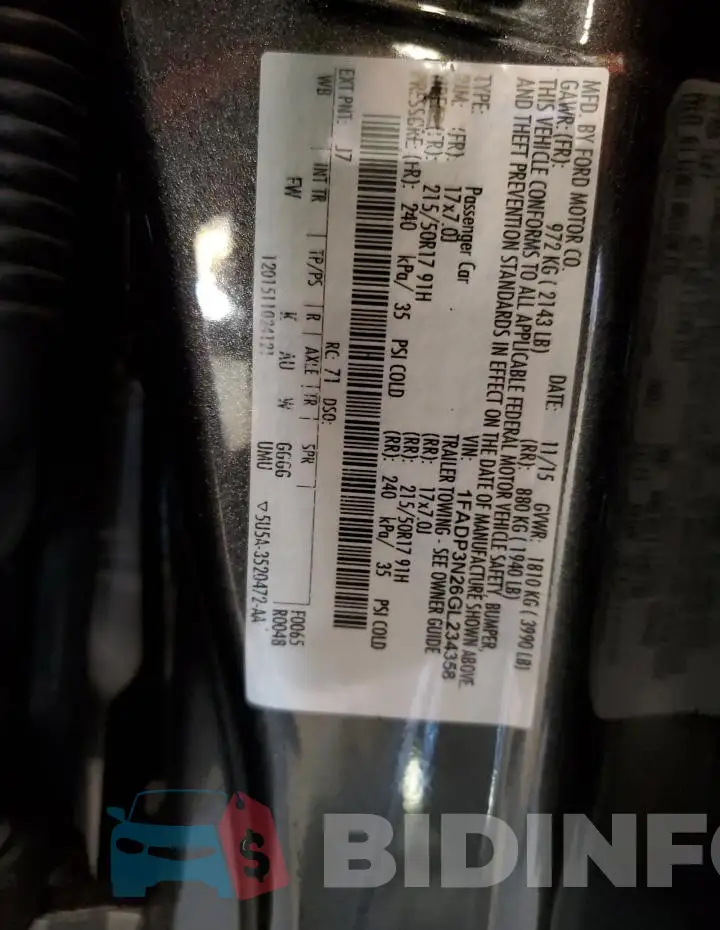 1FADP3N26GL234358 Photo# 12