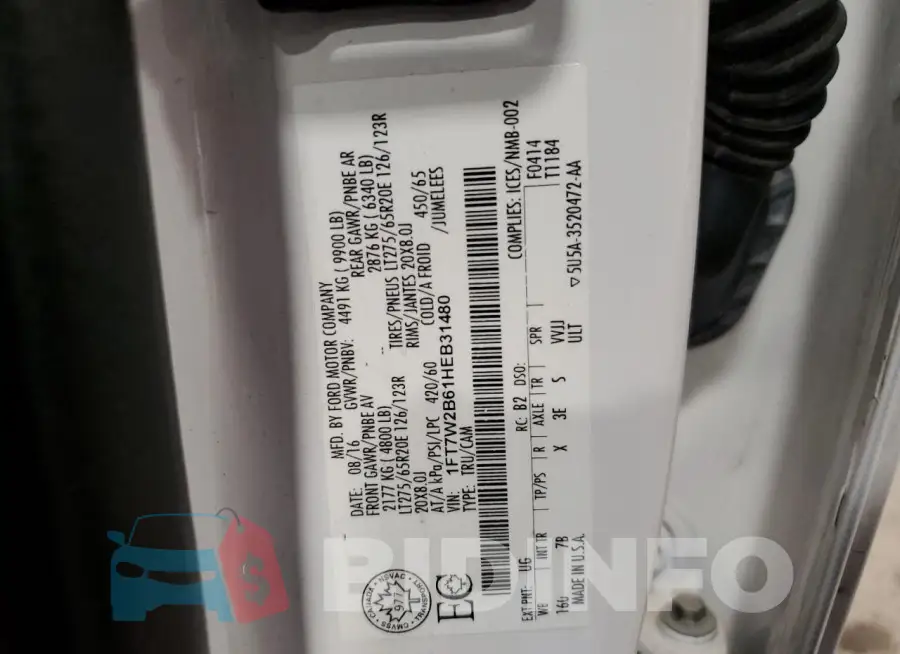 1FT7W2B61HEB31480 Photo# 13