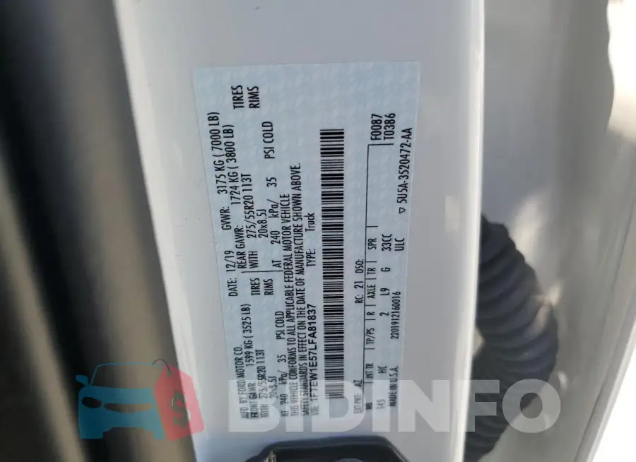 1FTEW1E57LFA81837 Photo# 12