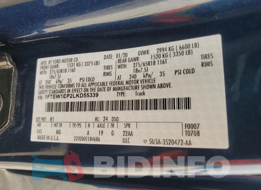 1FTEW1EP2LKD55339 Photo# 12