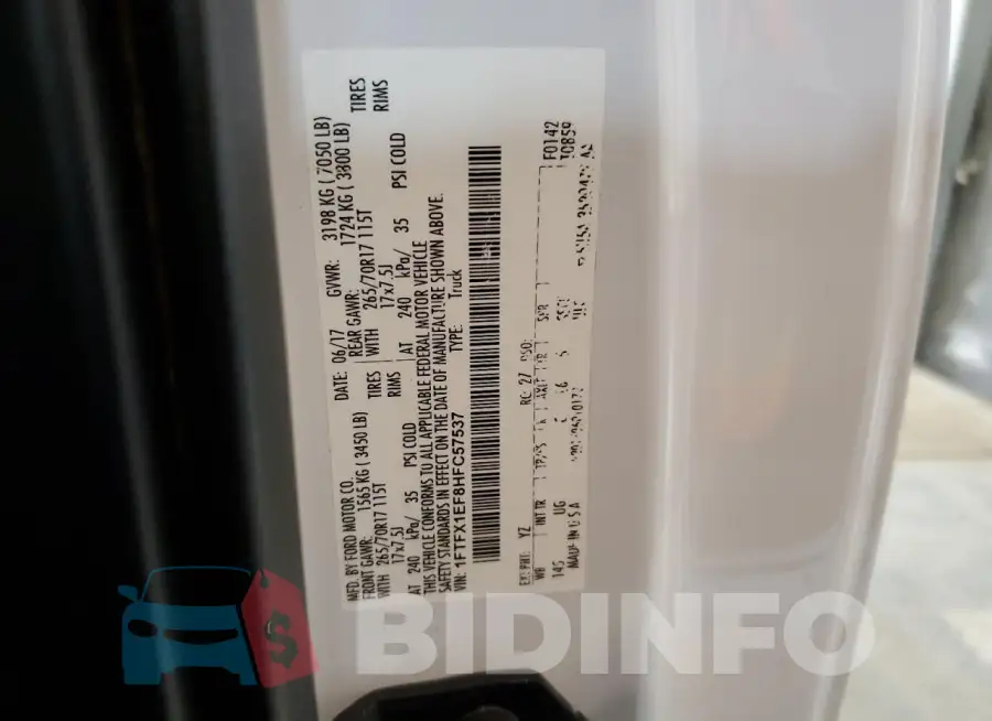 1FTFX1EF8HFC57537 Photo# 12