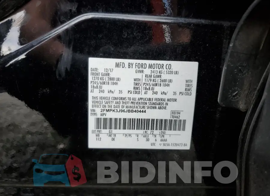 2FMPK3J96JBB40444 Photo# 13