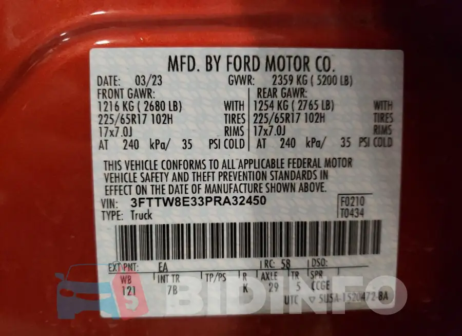 3FTTW8E33PRA32450 Photo# 12