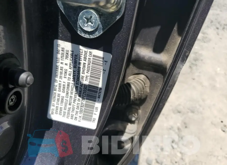 19XFB2F78FE255502 Photo# 12