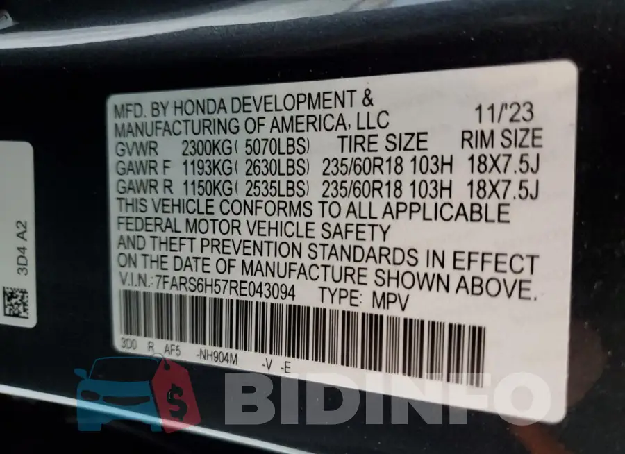 7FARS6H57RE043094 Photo# 13