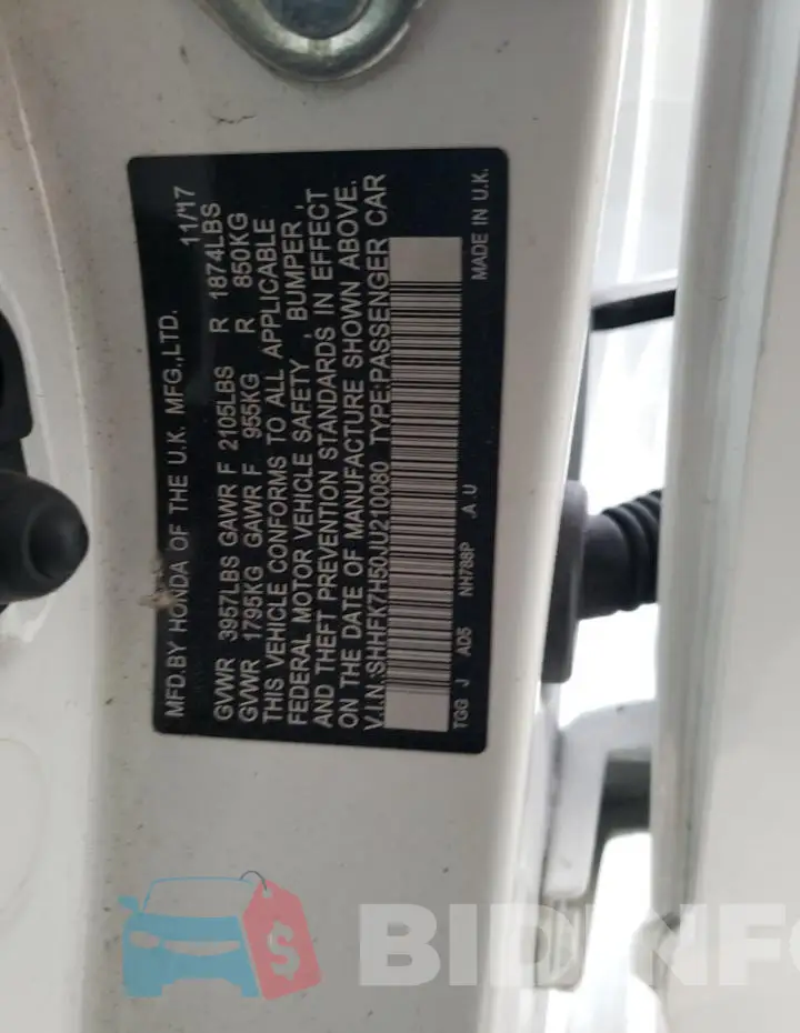 SHHFK7H50JU210080 Photo# 13