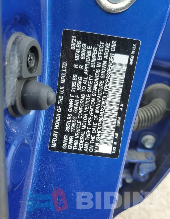 SHHFK7H60MU220573 Photo# 12