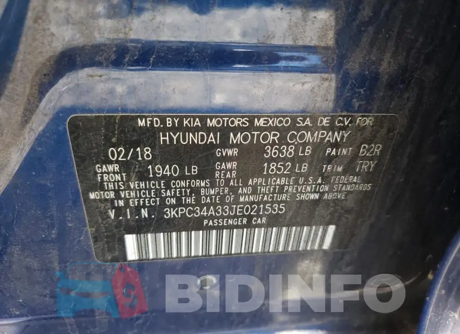 3KPC34A33JE021535 Photo# 12