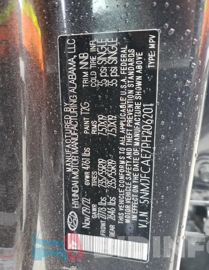 5NMJFCAE7PH206201 Photo# 12