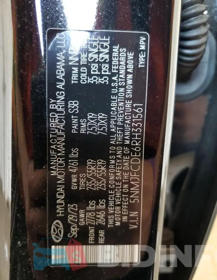 5NMJFCDE6RH331561 Photo# 13