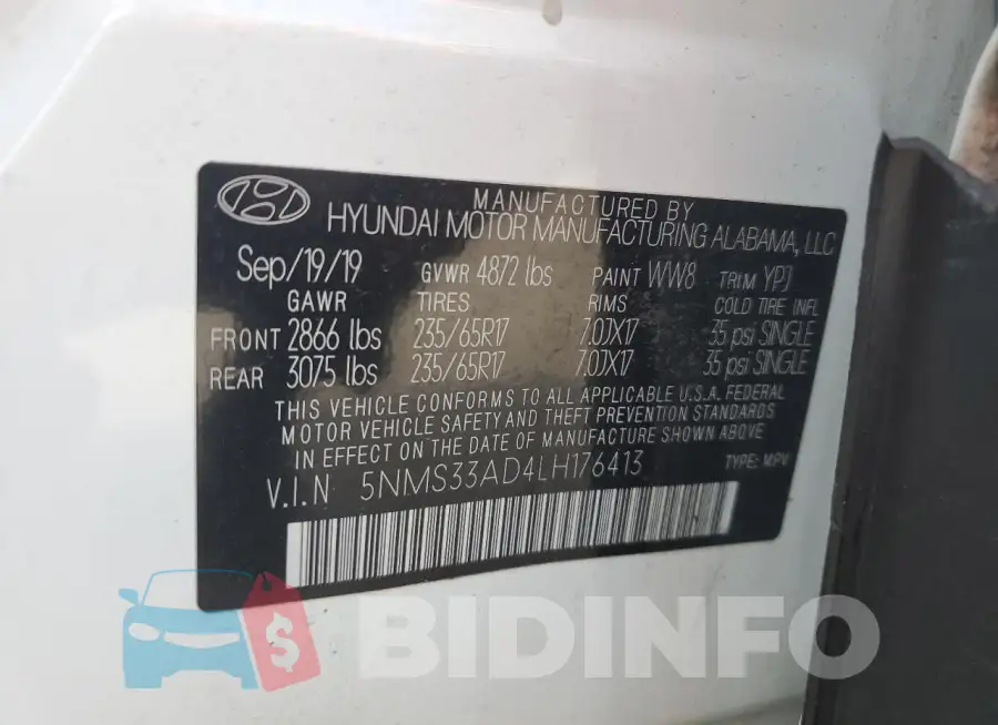 5NMS33AD4LH176413 Photo# 12