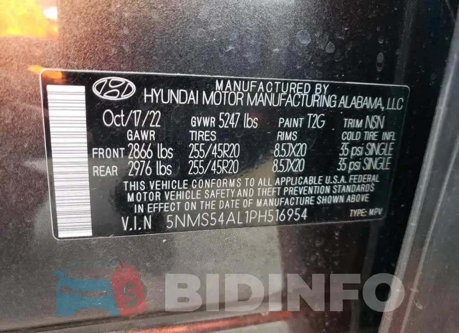 5NMS54AL1PH516954 Photo# 13