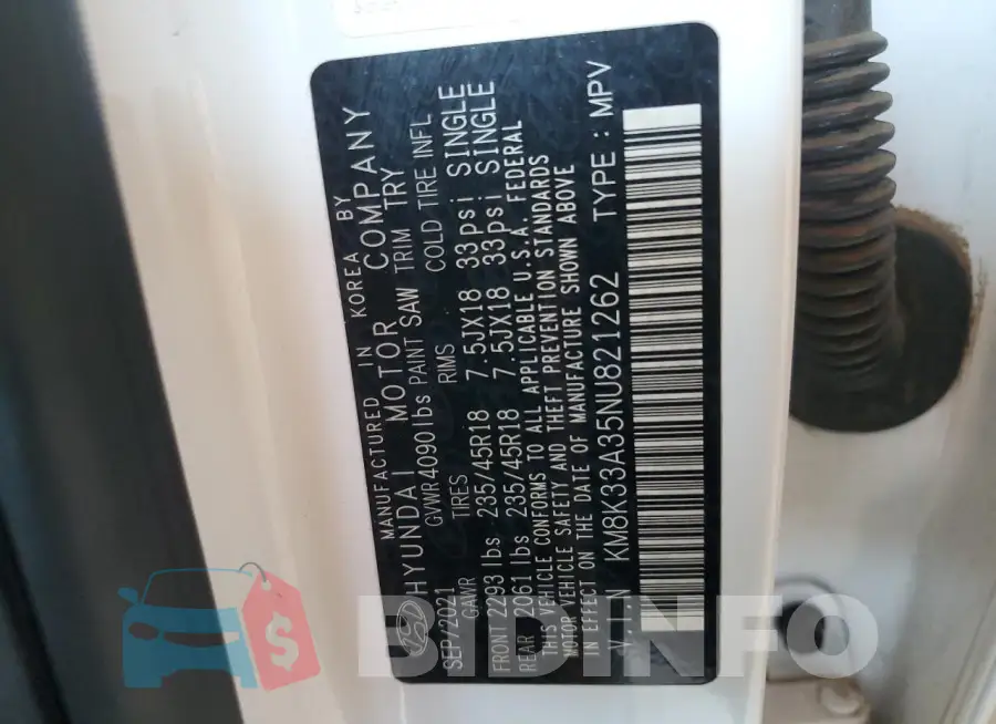 KM8K33A35NU821262 Photo# 12