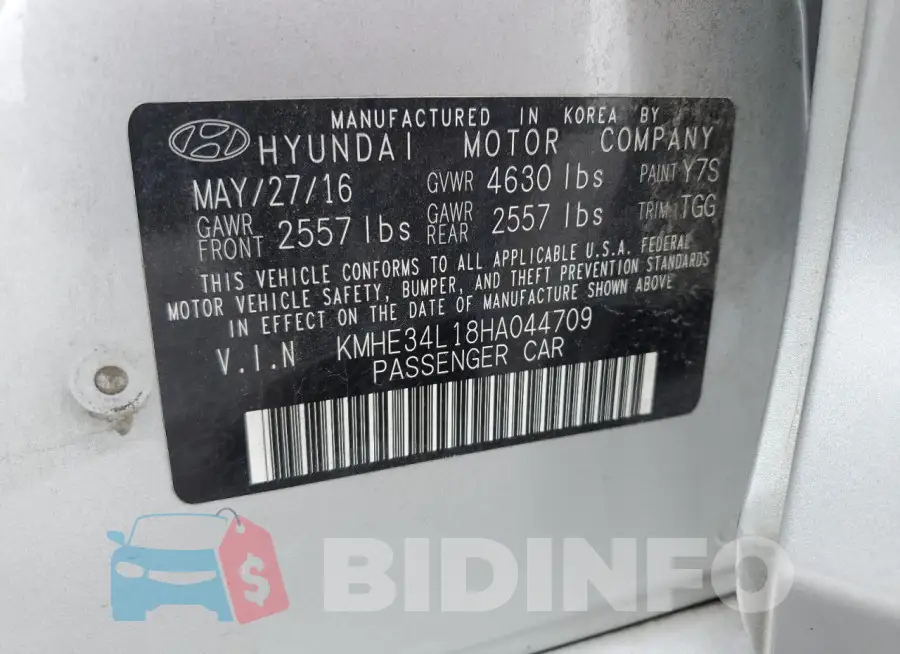 KMHE34L18HA044709 Photo# 12