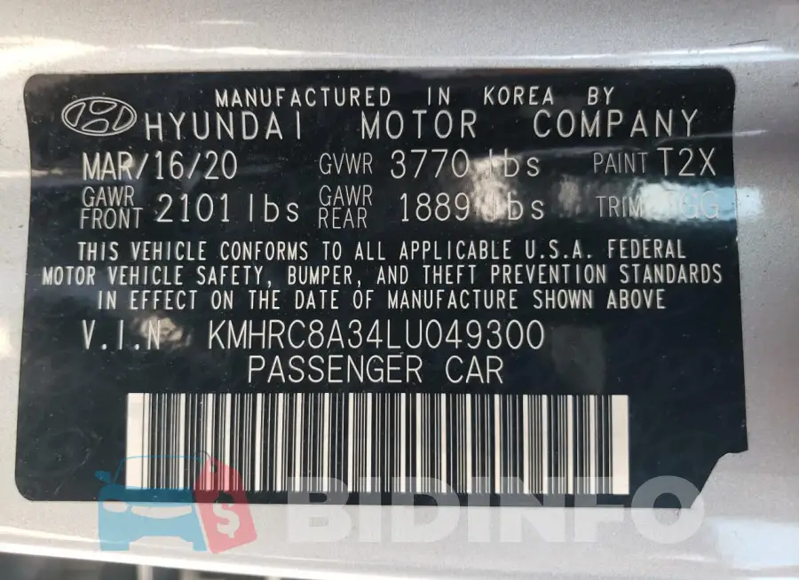KMHRC8A34LU049300 Photo# 12